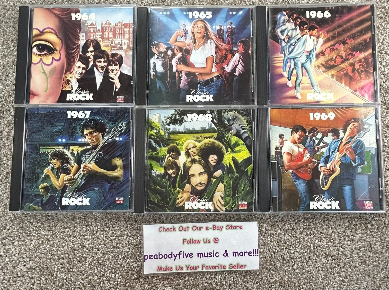 Lot Of 6 TIME LIFE Classic Rock CDS - 1964, 1965, 1966, 1967, 1968, 1969 💿
