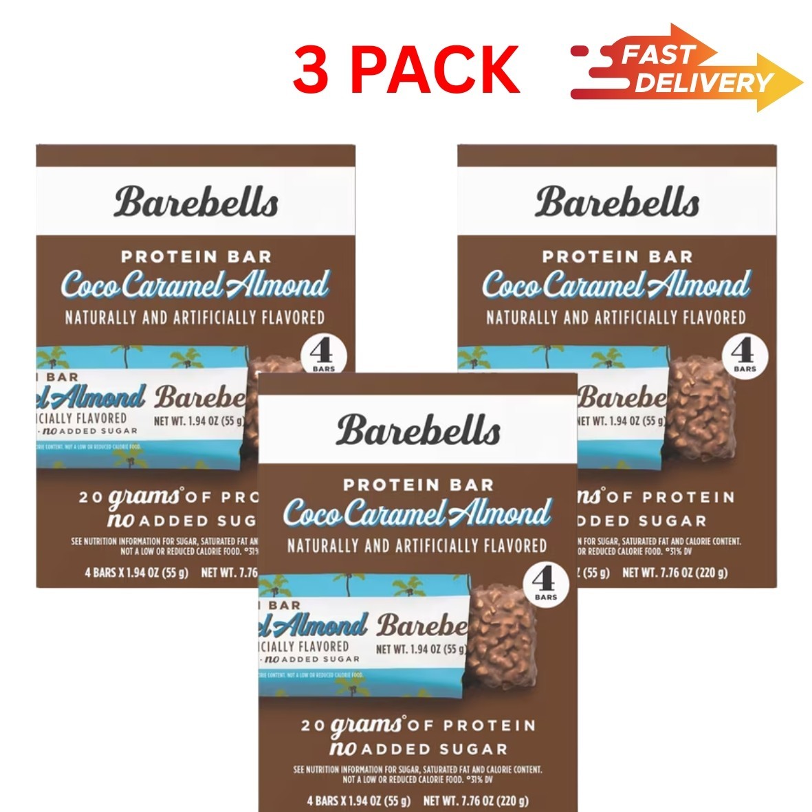 Barebells Protein Bars Coconut Caramel Almond - 12 Count, 20g High Protein Barebells Protein Bars Coconut Caramel Almond - 12 Count, 20g High Protein