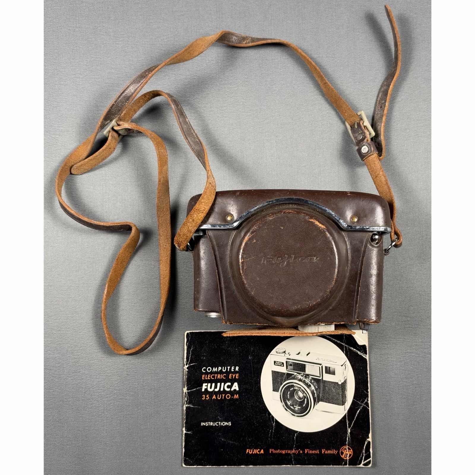  Vintage Fujica 35 Auto-M 35mm Film Rangefinder Camera Case Manual Japan