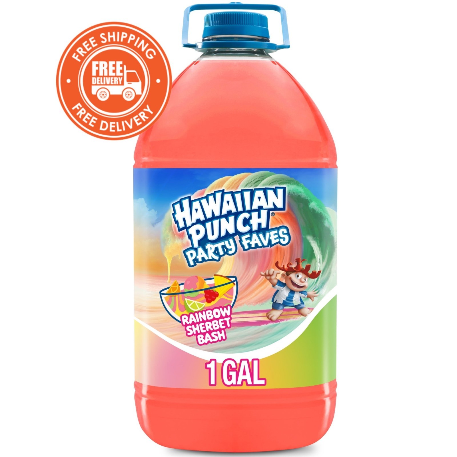 Hawaiian Punch Rainbow Sherbet Bash Juice, 1 Gallon Bottle