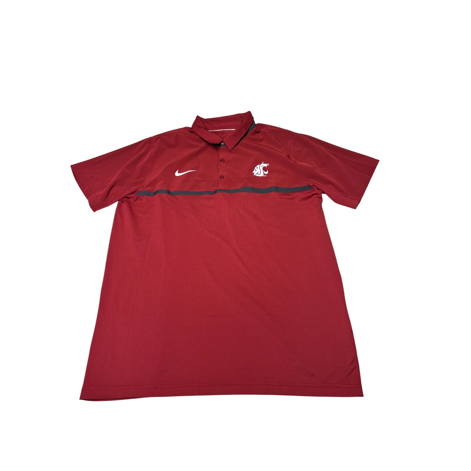 Nike Dri-FIT x WSU Cougars Polo Shirt Mens XL Crimson Red WSU Logo 11935