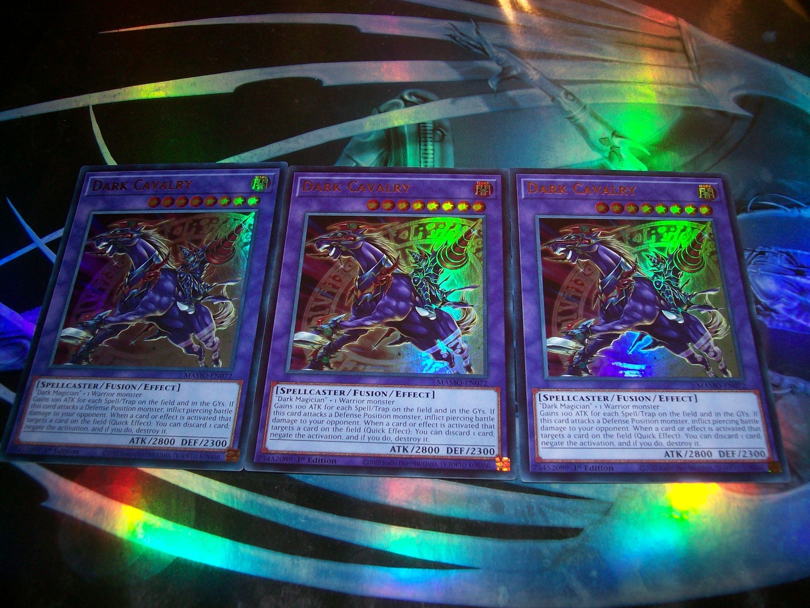 3x Dark Cavalry 1st Edition Ultra Rare MAMO-EN072 Yu-Gi-Oh 3x Dark Cavalry 1st Edition Ultra Rare MAMO-EN072 Yu-Gi-Oh