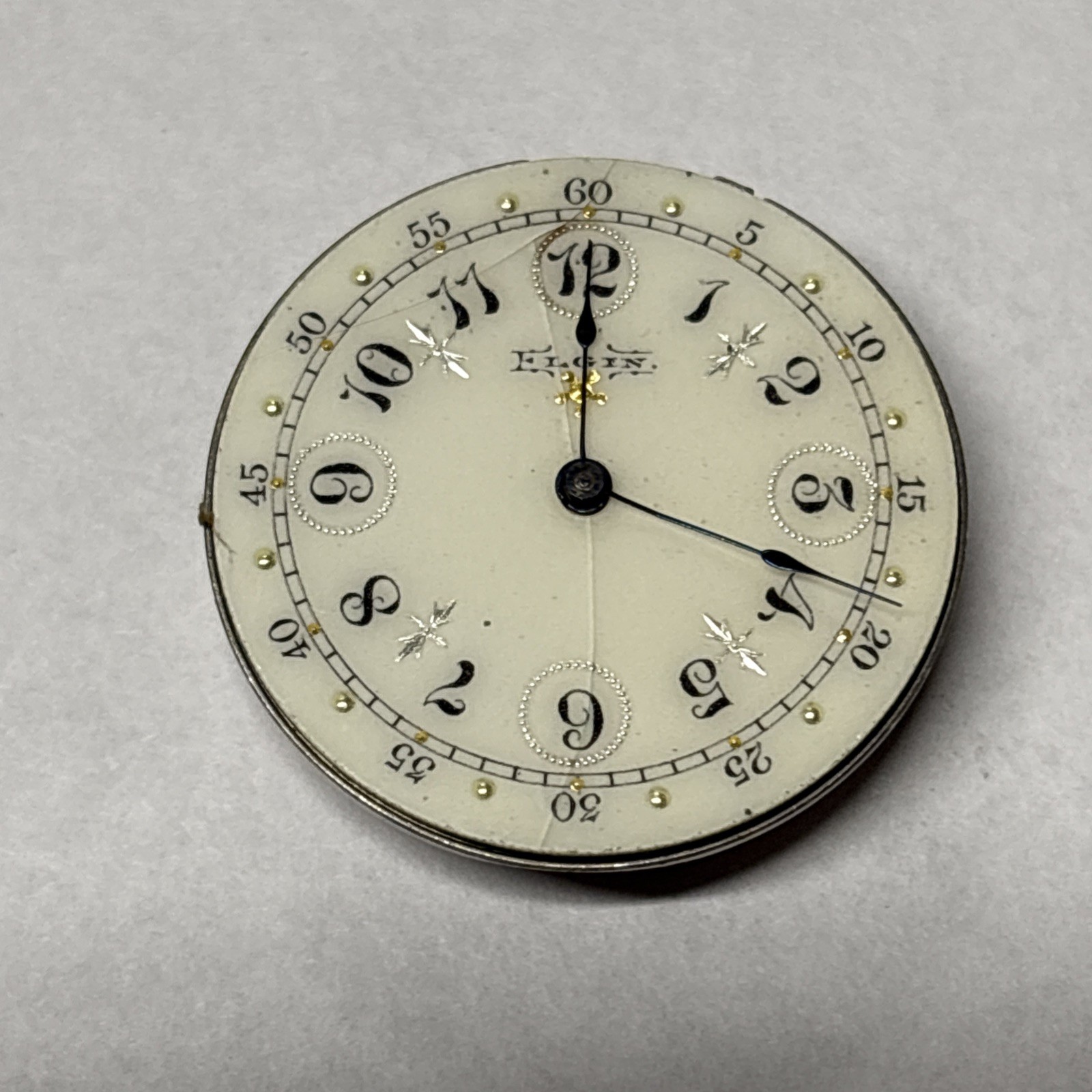 1897 Elgin Grade 167 16j 0s Pocket Watch Movement Antique Fancy Enamel Dial 1897 Elgin Grade 167 16j 0s Pocket Watch Movement Antique Fancy Enamel Dial