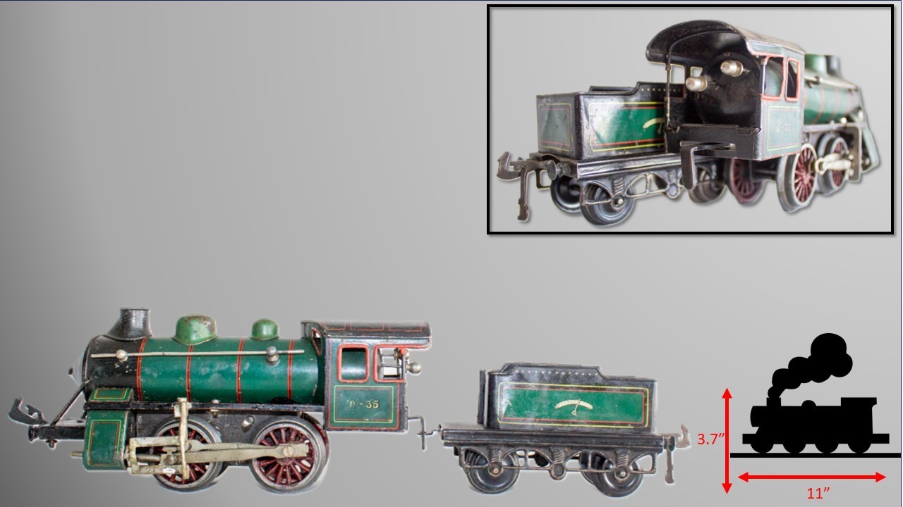 Vintage 1915-1920 Bing 0-Gauge 0-35 Clockwork Locomotive