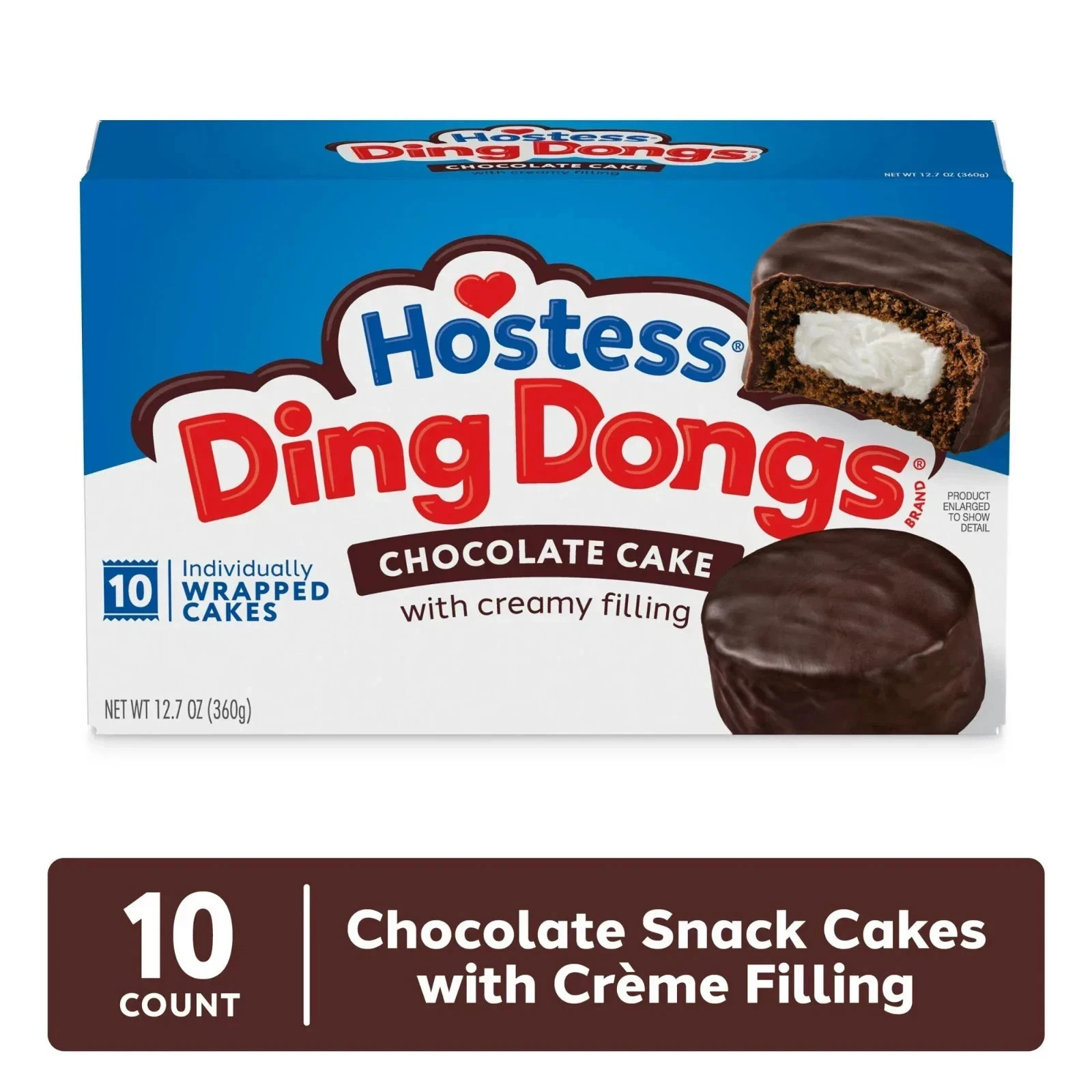 Hostess Ding Dongs Snack Cakes, Chocolate Flavor, 12.7 oz Box (10 Count) Hostess Ding Dongs Snack Cakes, Chocolate Flavor, 12.7 oz Box (10 Count)