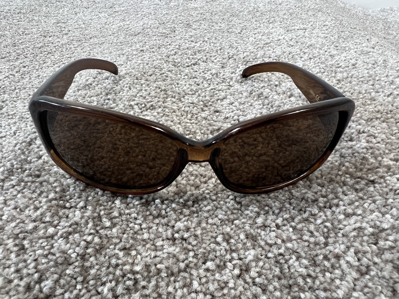 VINTAGE Dolce Gabbana Sunglasses Womens Brown Tortoise Wrap Oversized 2415