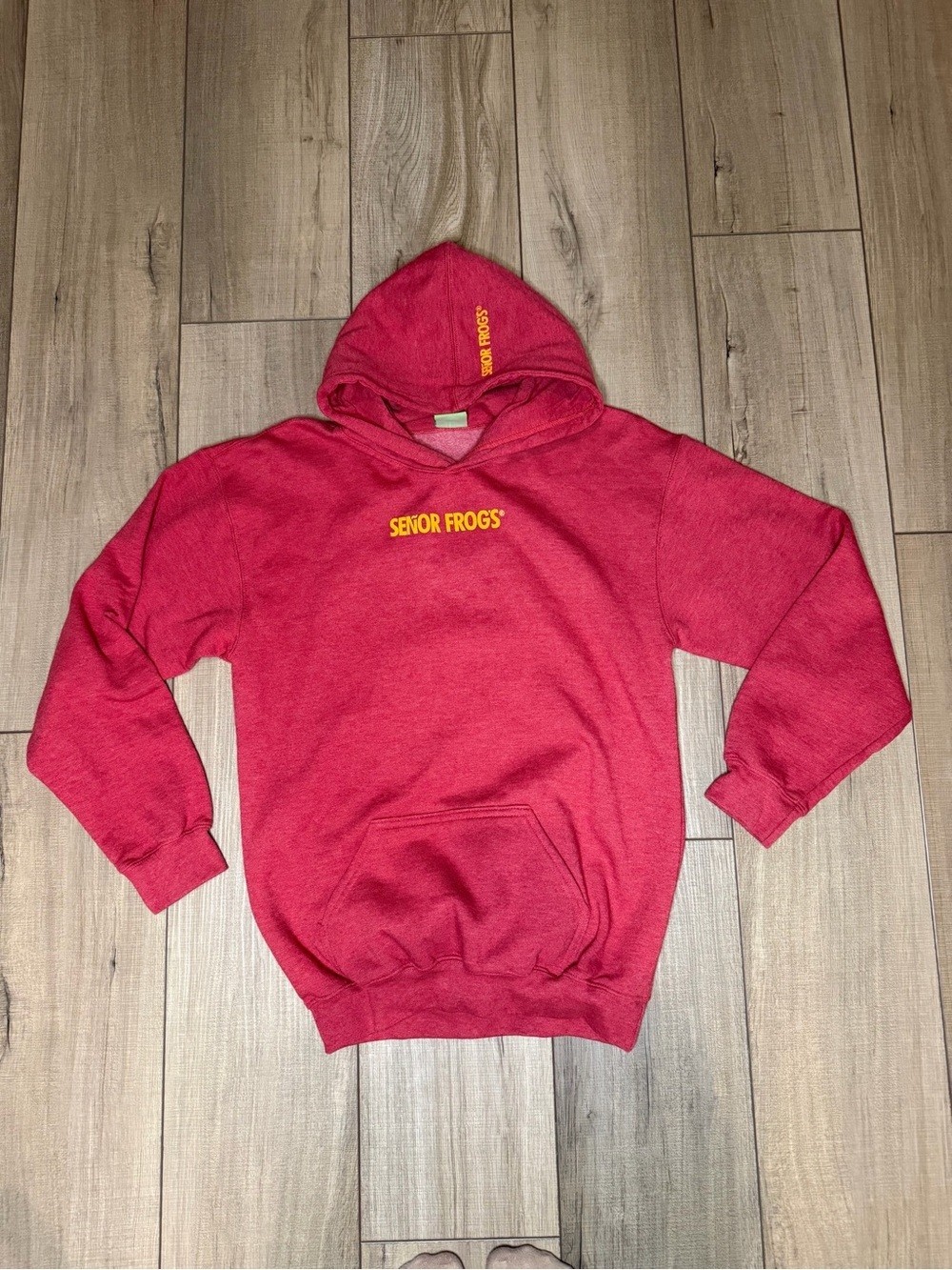 Senor Frogs Red Graphic Hoodie Frog Surf Y2K Vacation Beach Pullover Senor Frogs Red Graphic Hoodie Frog Surf Y2K Vacation Beach Pullover
