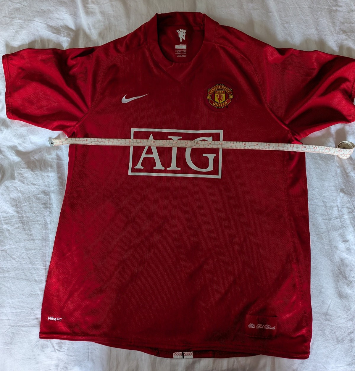 Vintage Manchester United Home Jersey 2007 2008 Nike AIG Red Devils Shirt Men L