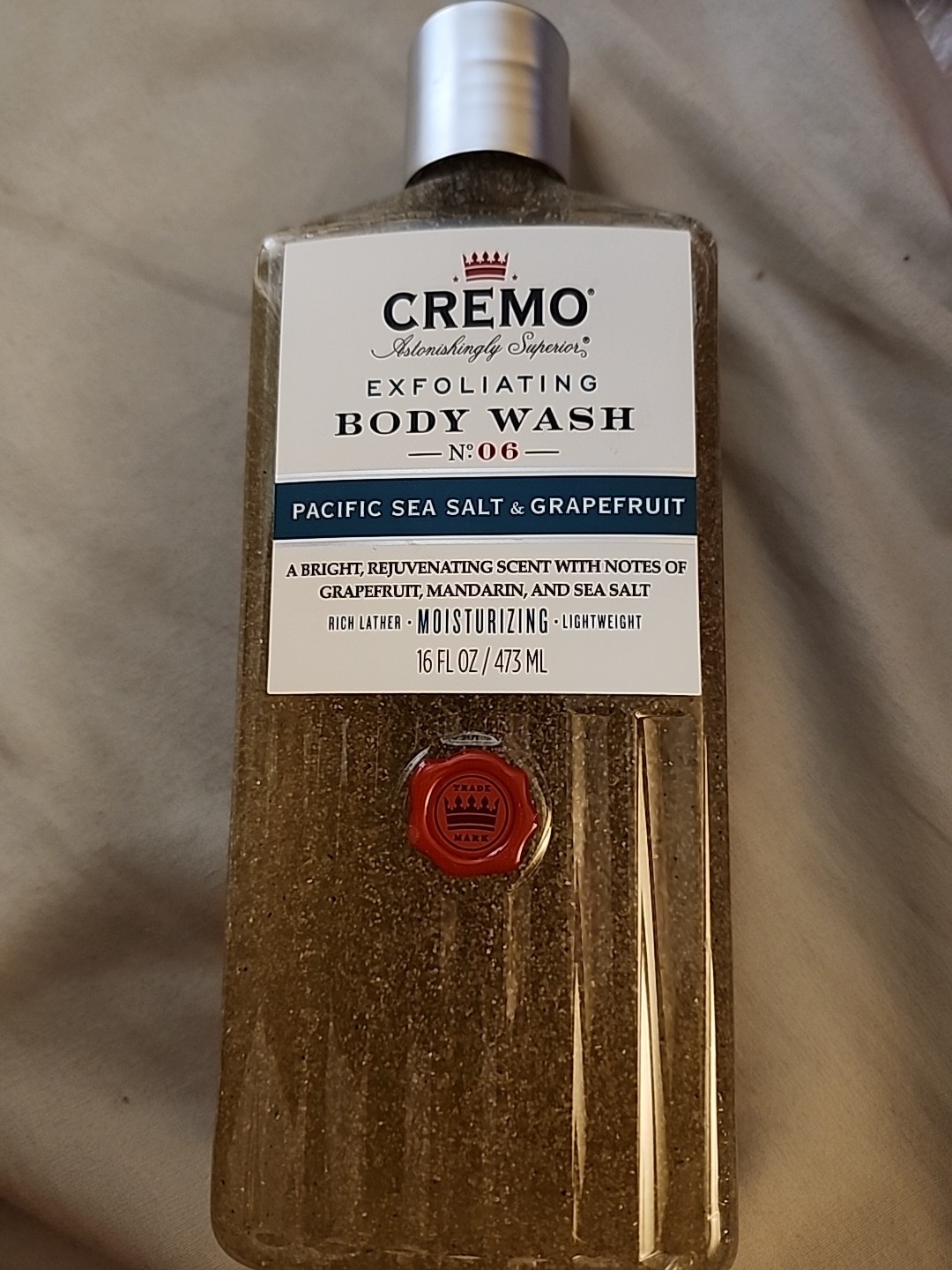 Cremo Exfoliating Body Wash No.06 XL 16 oz Pacific Sea Salt & Grapefruit HTF 🌟