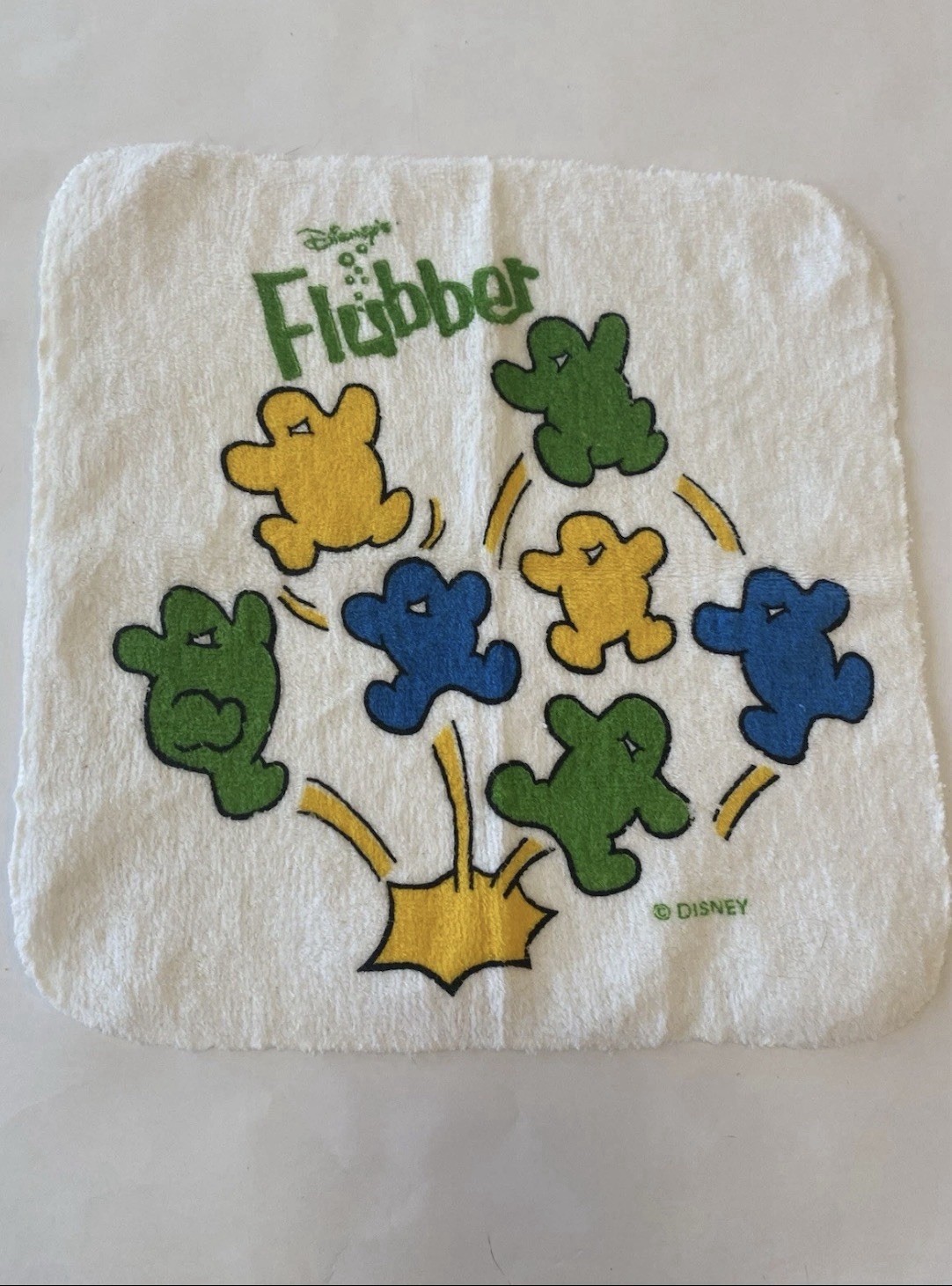 Vintage 1997 Disney Flubber Washcloth Towel Robin Williams Movie Memorabilia Vintage 1997 Disney Flubber Washcloth Towel Robin Williams Movie Memorabilia