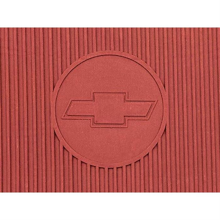 OER B73002 67-69 Camaro Red Rubber Bow Tie Floor Mat Set