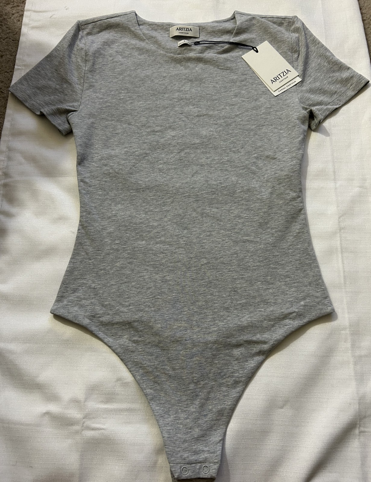 Aritizia NWT Babaton Contour Thong Bodysuit Grey Size Small Aritizia NWT Babaton Contour Thong Bodysuit Grey Size Small