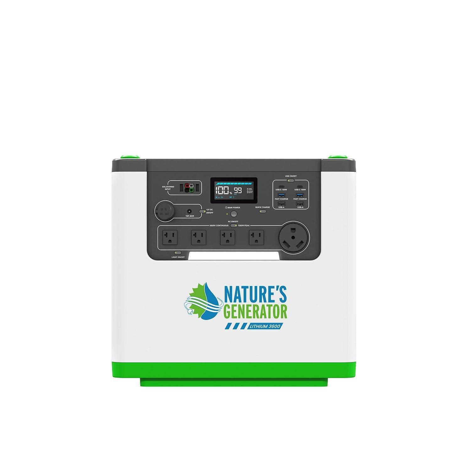 Nature's Generator 3600W/7200W Peak Solar Generator 3072Wh For Home Back Up