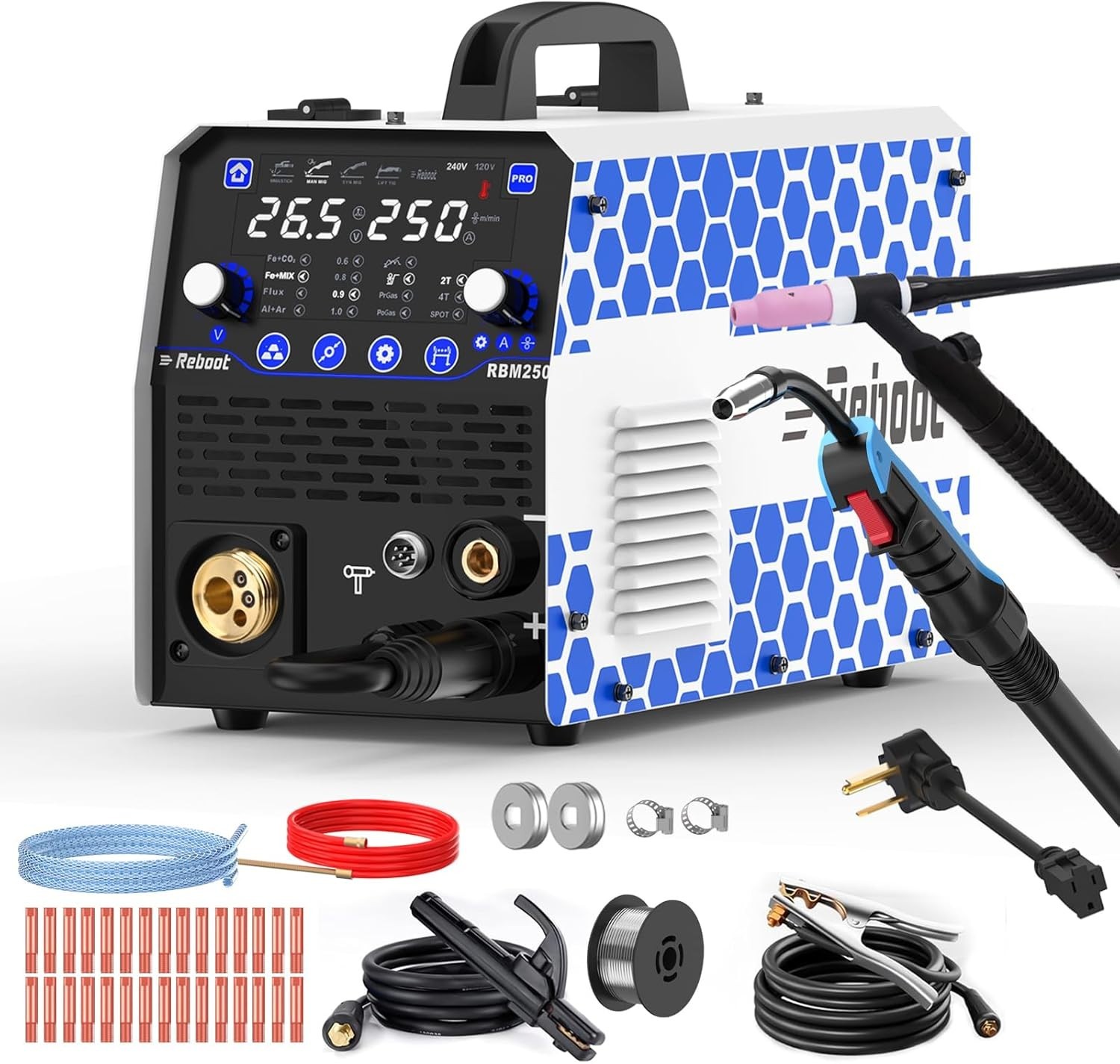 Reboot 250A Multiprocess MIG Welder & TIG Torch 120V/240V |  Aluminum Welding