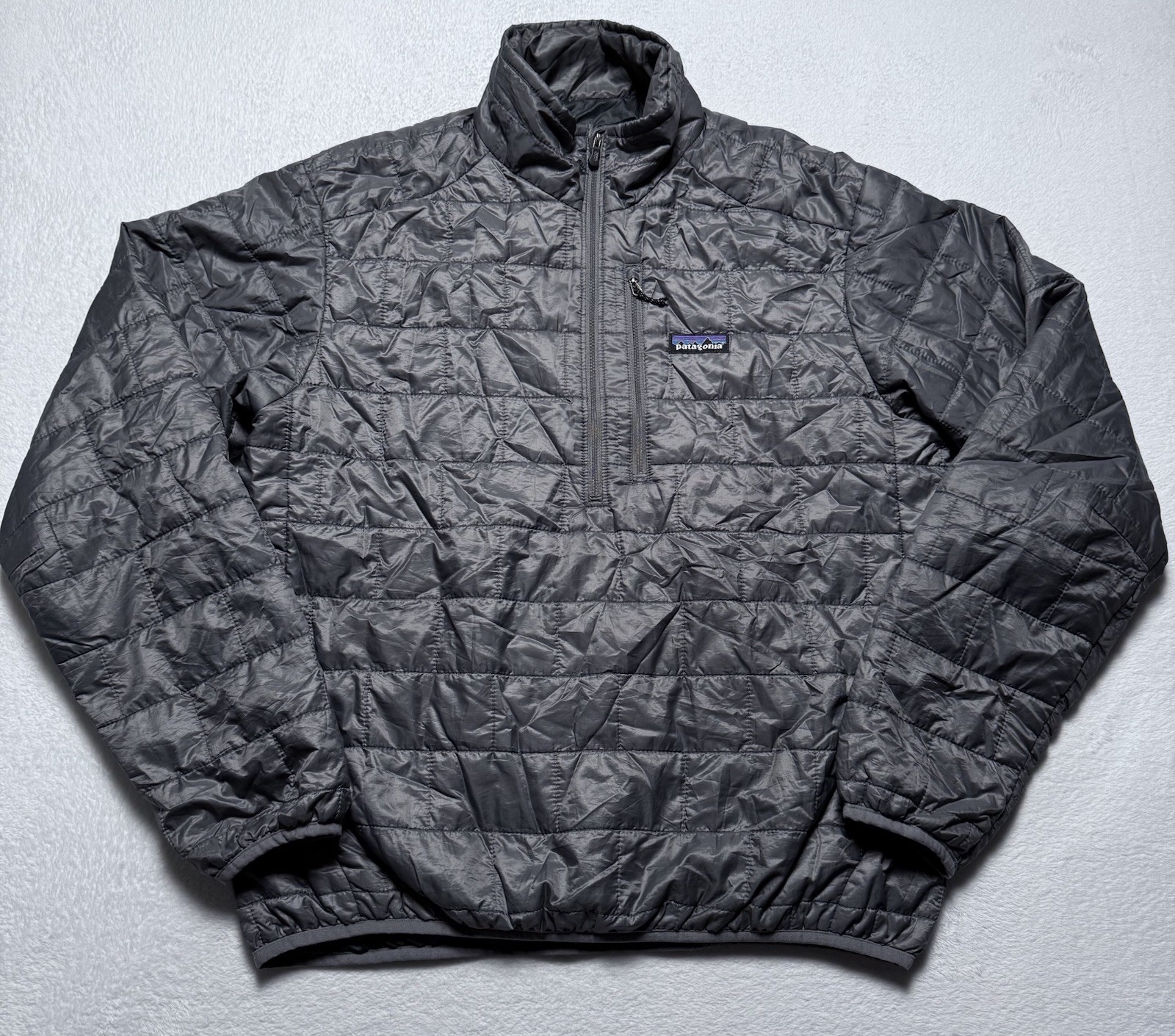 Patagonia Nano Puff Pullover Jacket Mens Medium Gray 1/2 Zip Insulated Primaloft Patagonia Nano Puff Pullover Jacket Mens Medium Gray 1/2 Zip Insulated Primaloft
