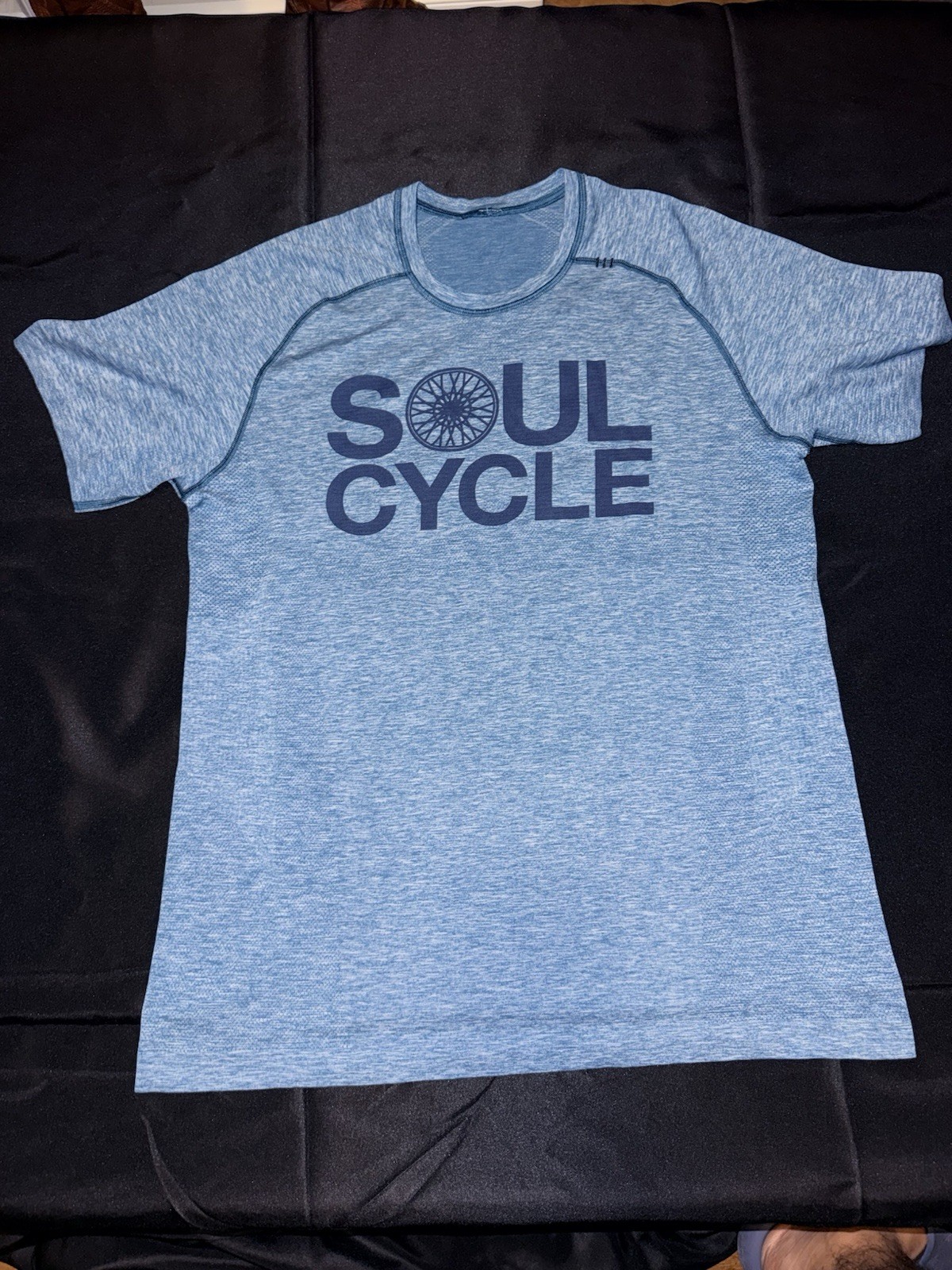Lululemon SoulCycle T-Shirt Blue Heather Athletic Graphic Tee Lululemon SoulCycle T-Shirt Blue Heather Athletic Graphic Tee