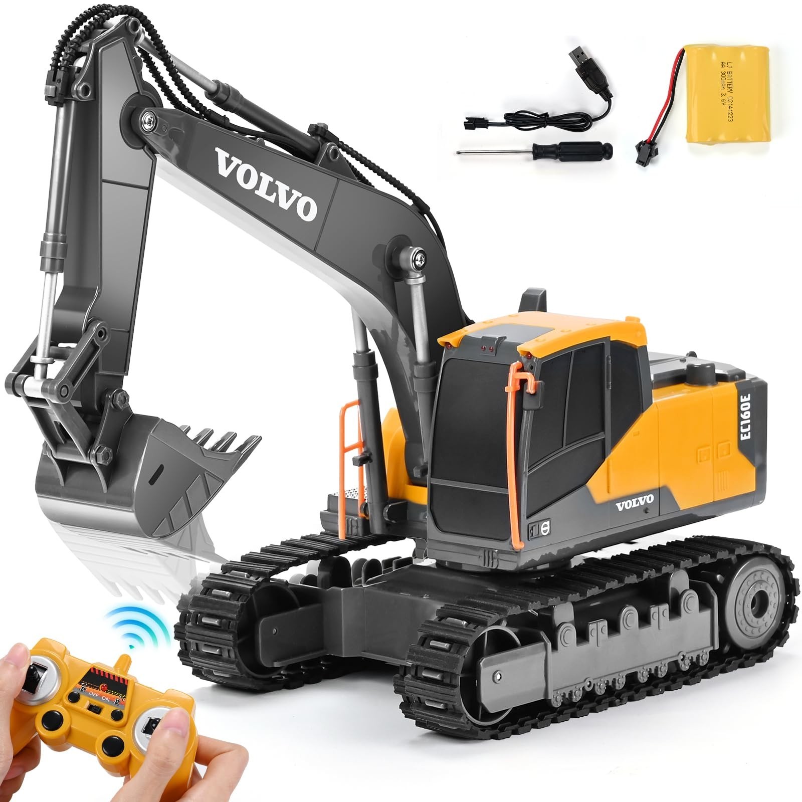 Double E Volvo Remote Control Excavator Toy, RC Construction Vehicles with 36... Double E Volvo Remote Control Excavator Toy, RC Construction Vehicles with 36...