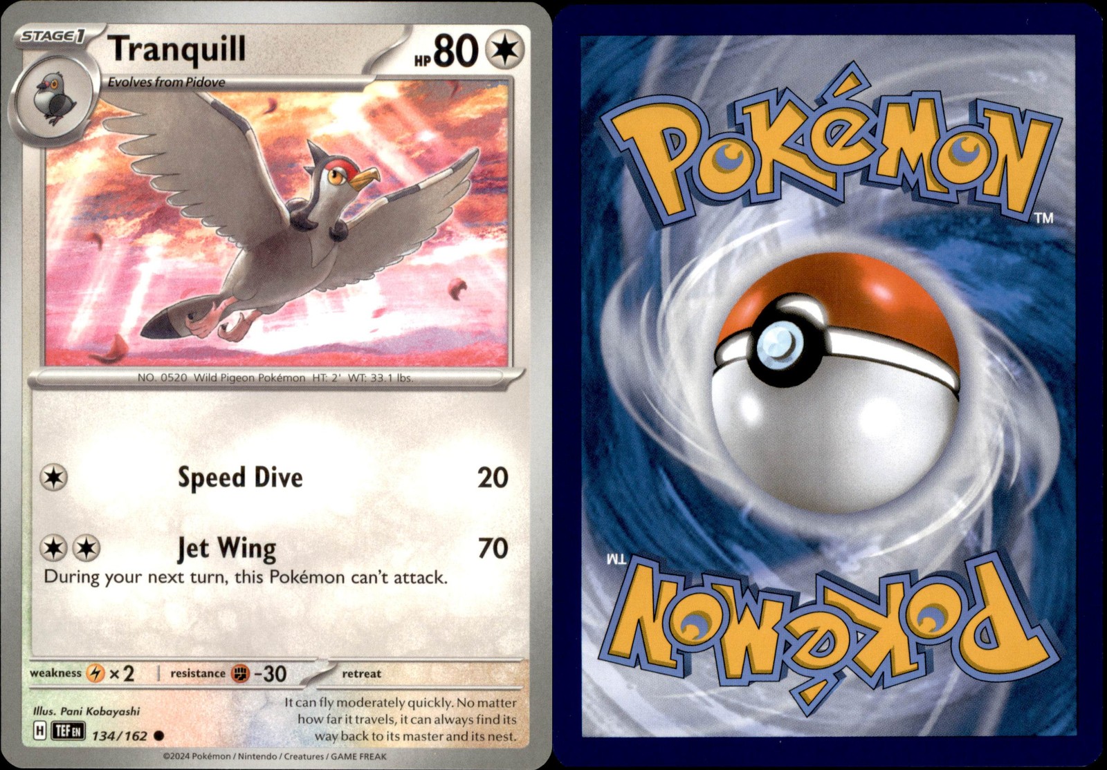 Tranquill Normal 134/162 2024 Colorless LP SV05: Temporal Forces Common Tranquill Normal 134/162 2024 Colorless LP SV05: Temporal Forces Common