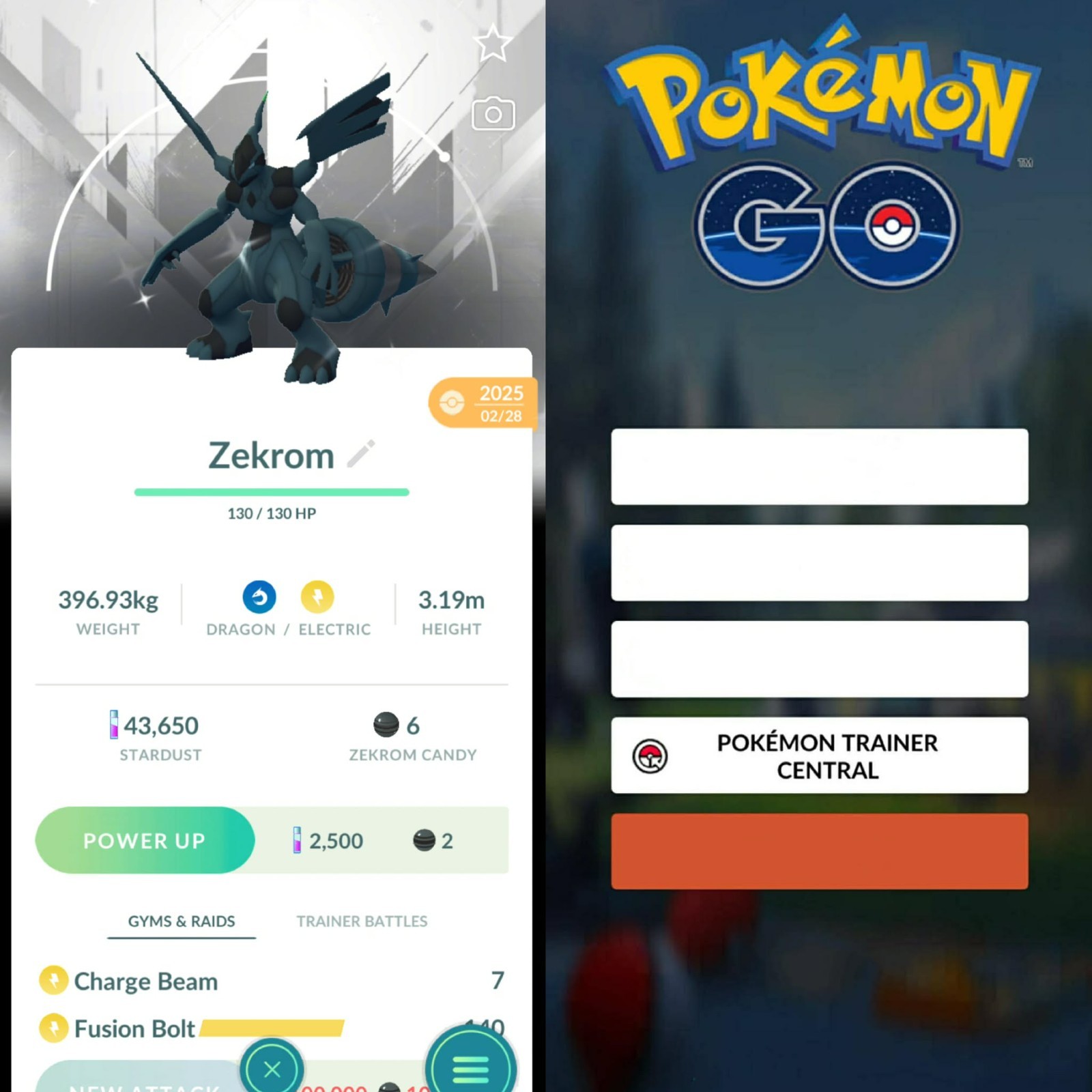 Pokémon Go | Shiny Zekrom White Background ✨