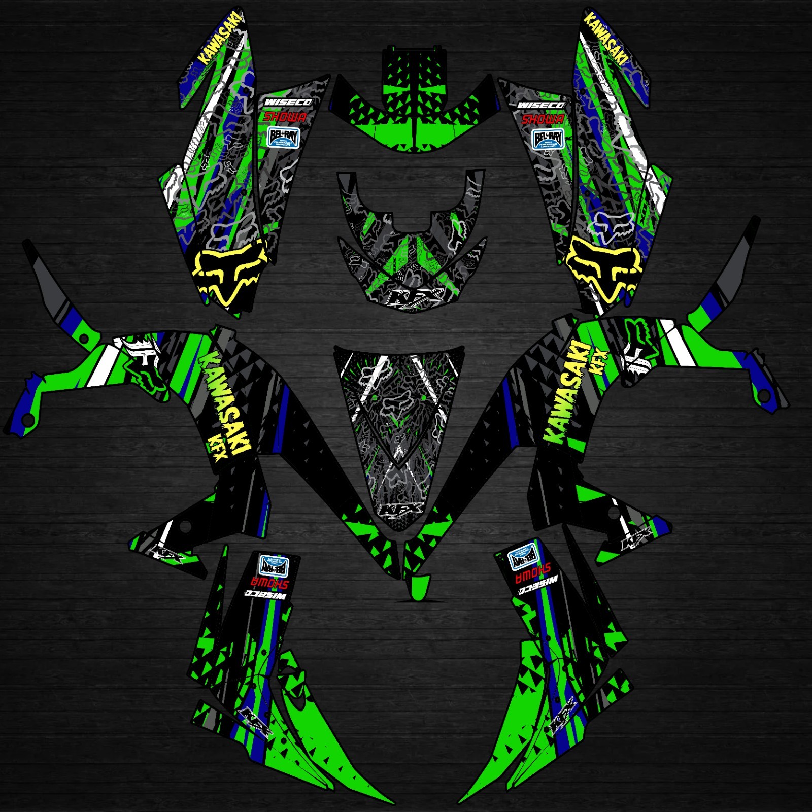 ATV Graphics Decals Stickers For KAWASAKI KFX 450R ATV Graphics Decals Stickers For KAWASAKI KFX 450R