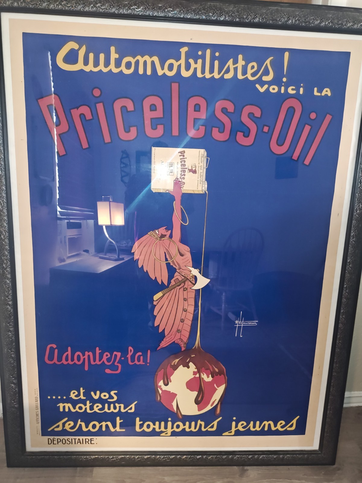 Henri De Laurencin, C.A. 1930S - PRICELESS OIL - Original Vintage Affiche Henri De Laurencin, C.A. 1930S - PRICELESS OIL - Original Vintage Affiche