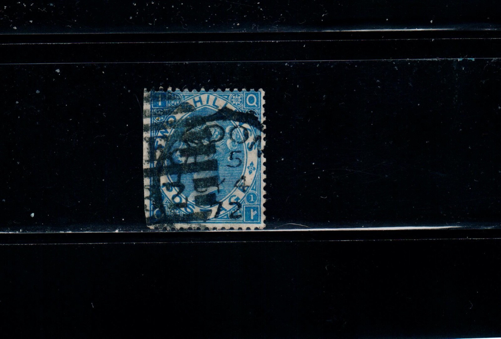 Great Britain SC# 55 Used 1867-80 QV 2sh Deep Blue Plate #1 Great Britain SC# 55 Used 1867-80 QV 2sh Deep Blue Plate #1
