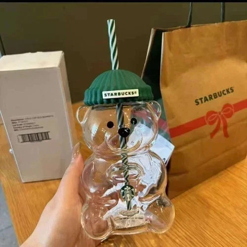Original Starbucks Bearista Limited Edition Bear Glass Cold Cup Original Starbucks Bearista Limited Edition Bear Glass Cold Cup