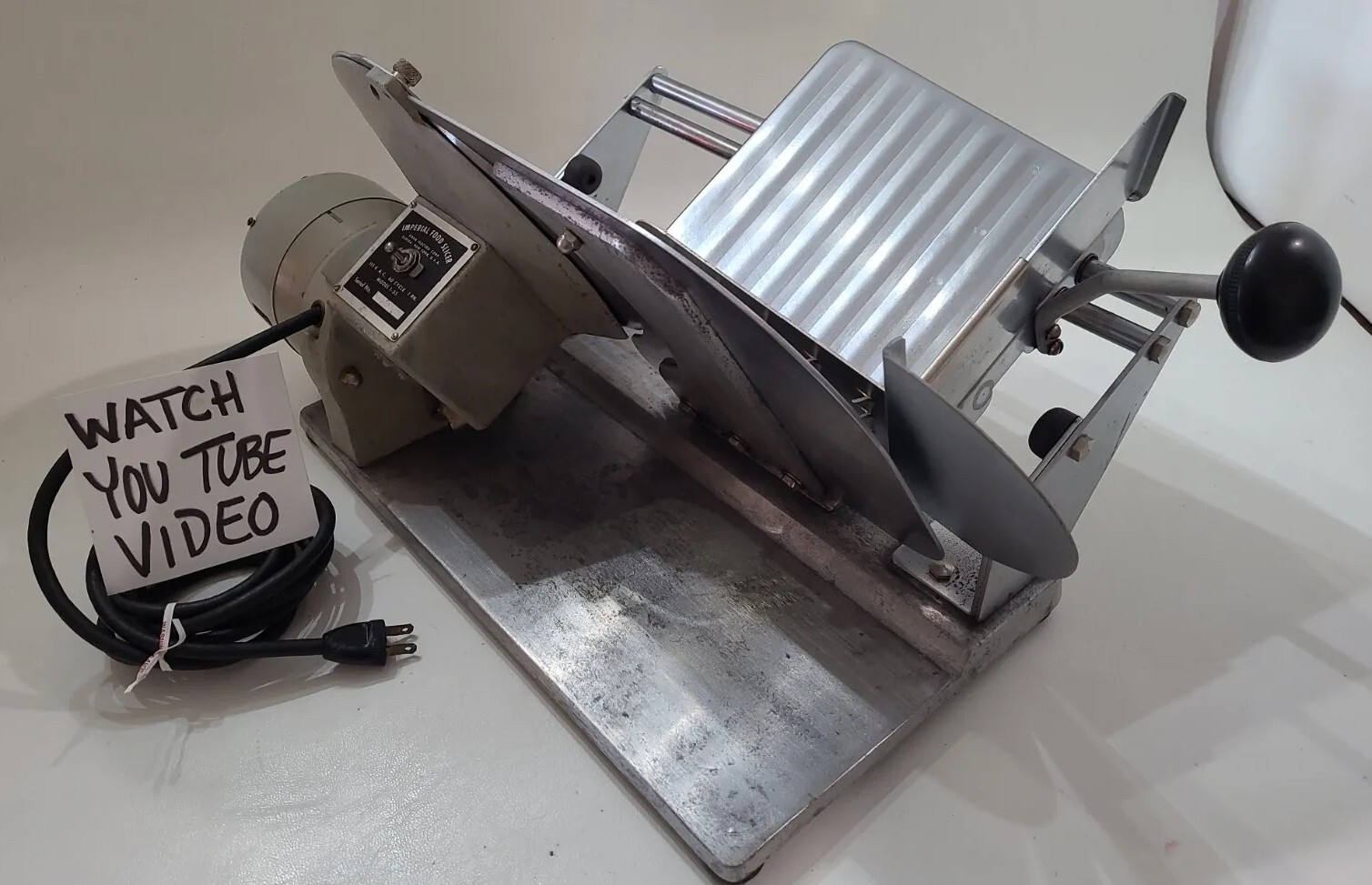 Meat Slicer 1960's 1970's Imperial Food Slicer Model 1-55  Movie Prop Vtg. USA