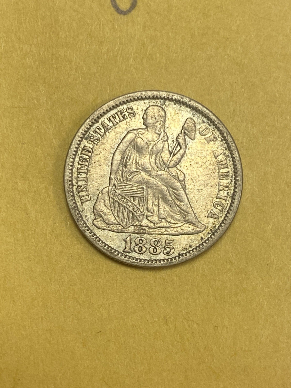 1885 U.S Silver Seated Liberty Dimes**** AU Almost Uncirculated 1885 U.S Silver Seated Liberty Dimes**** AU Almost Uncirculated