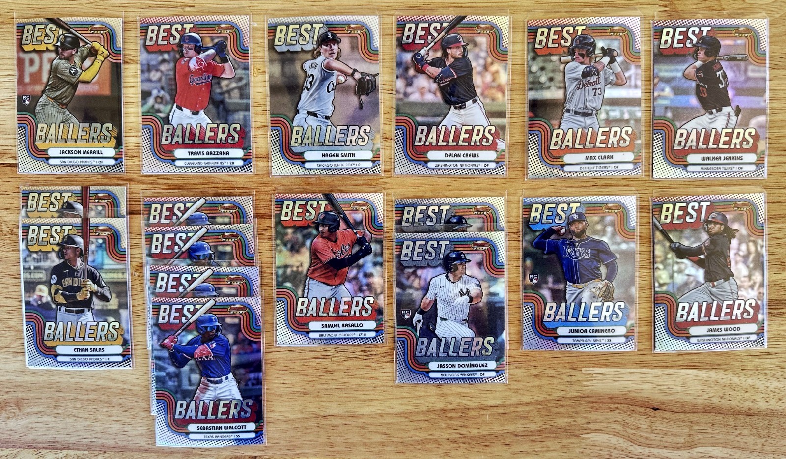 2024 Bowman’s Best Baseball Best Ballers (17 CARD LOT) Caminero/Clark/Bazzana