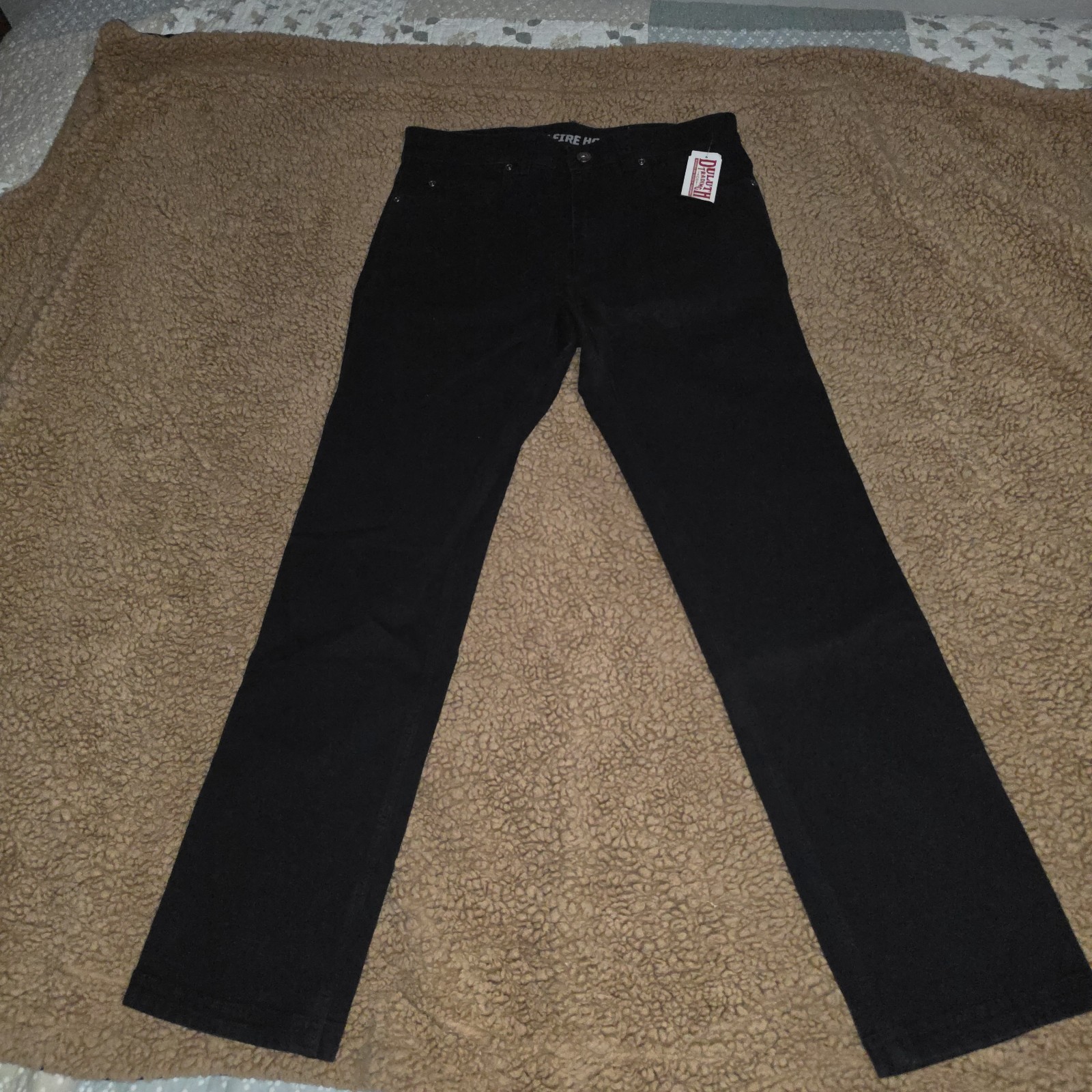 Duluth Trading Co Flex Fire Hose Pants Mens 32x32 Black Slim Fit 5-Pocket NWT