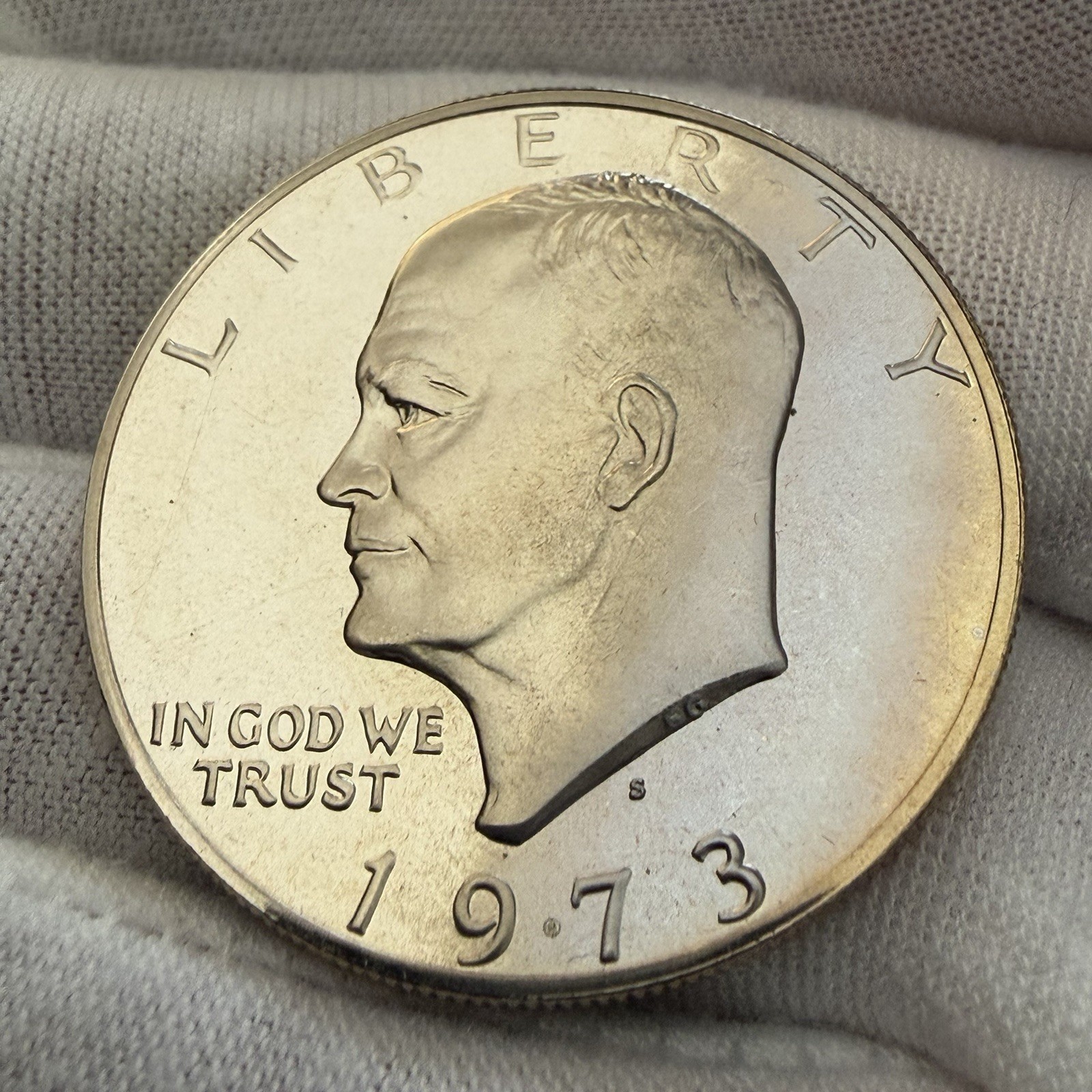 1973-S Eisenhower Ike Dollar TONED Deep Cameo Proof receive coin pictured #5727