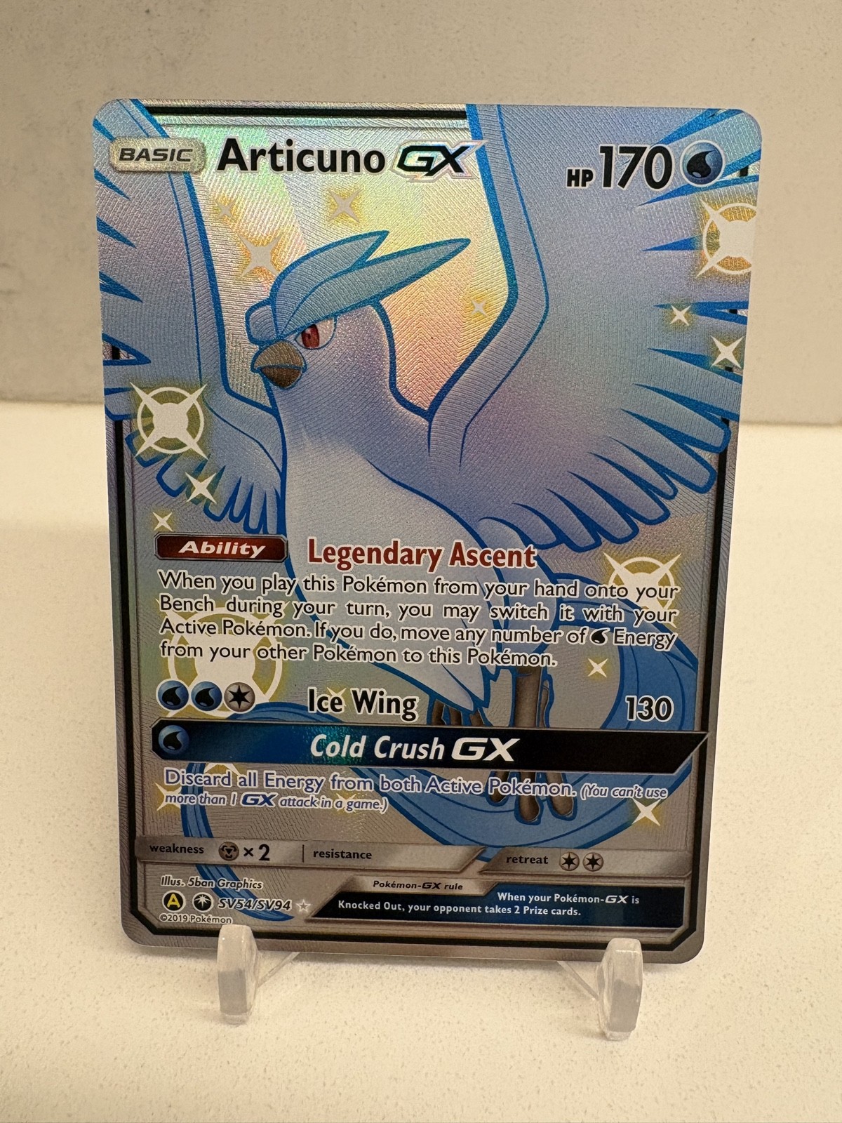 2019 Pokémon Articuno GX SV54/SV94 Hidden Fates: Shiny Vault Holo 2019 Pokémon Articuno GX SV54/SV94 Hidden Fates: Shiny Vault Holo