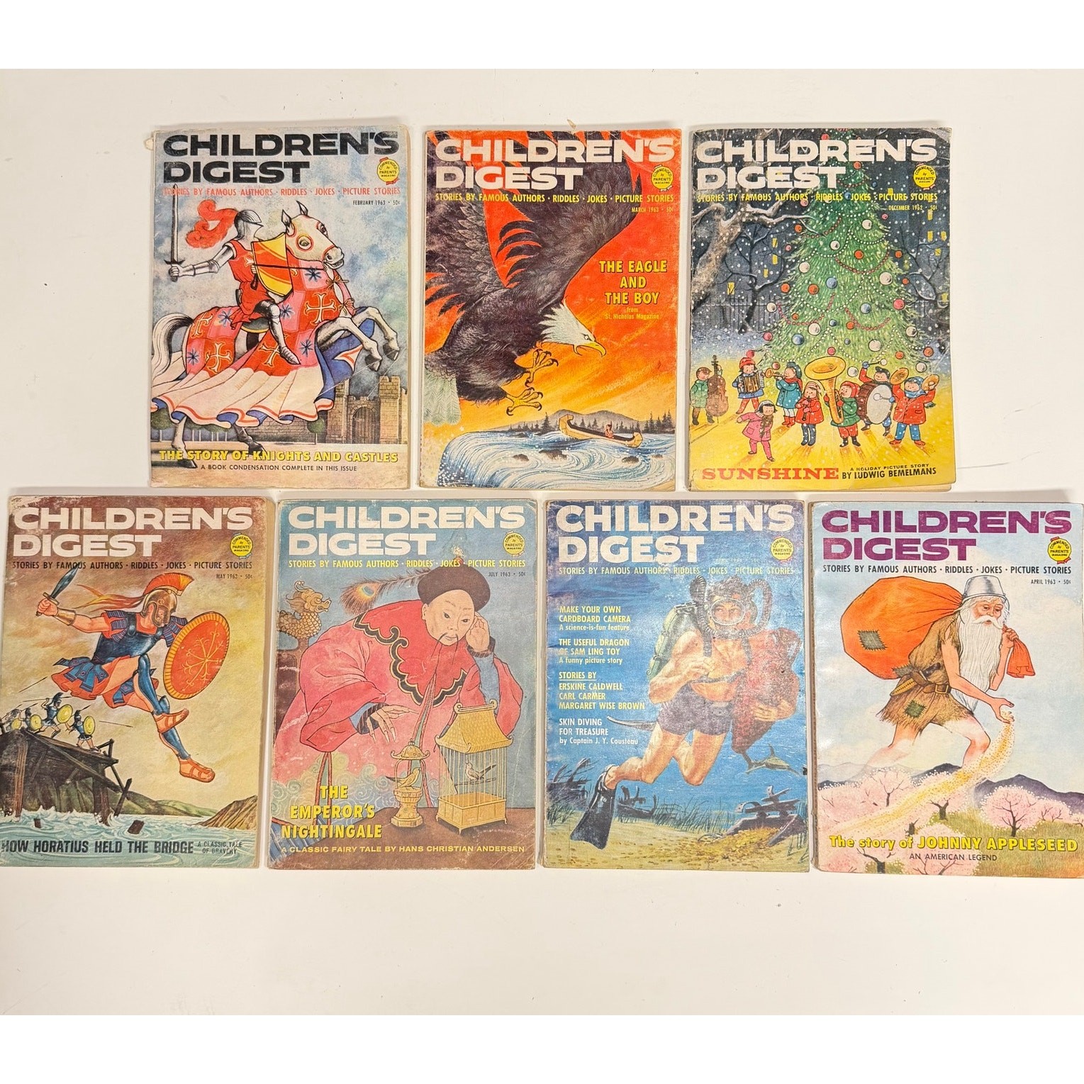 Vintage Children’s Digest Lot 7 1960s Illustrated Stories Puzzles Retro