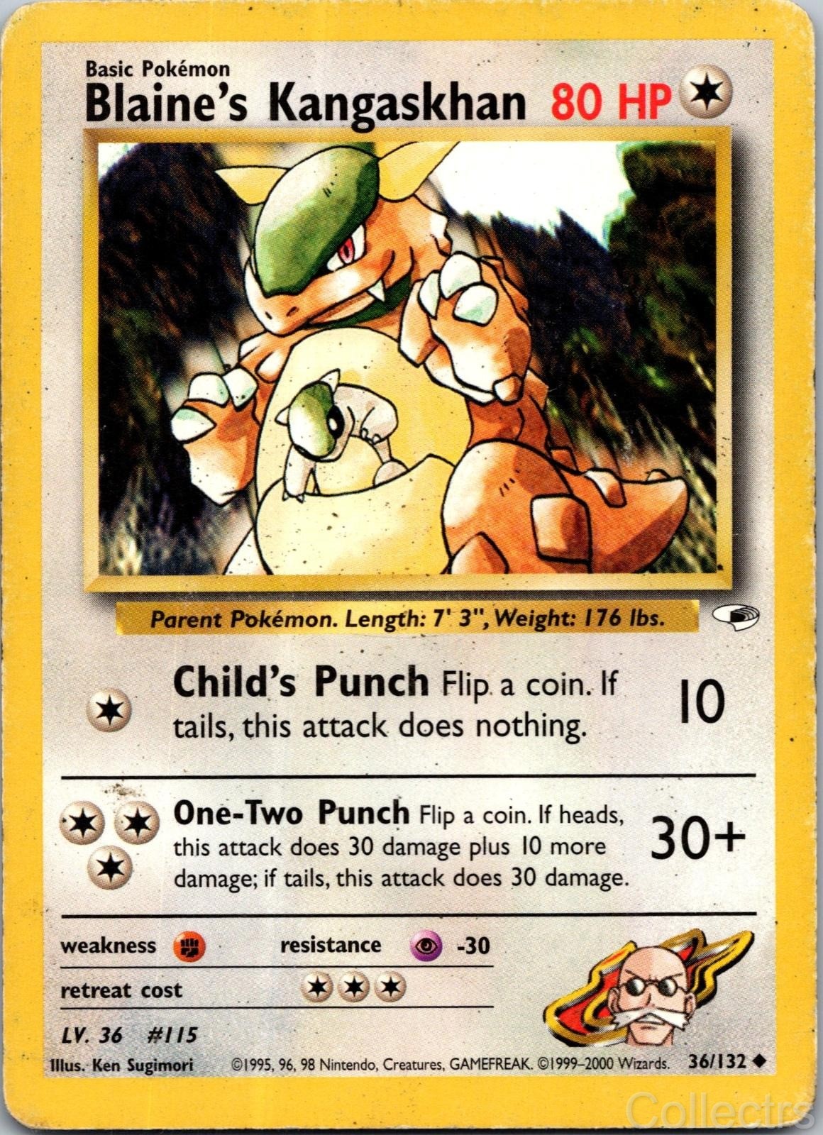 BLAINE'S KANGASKHAN 36/132 GYM HEROES HP