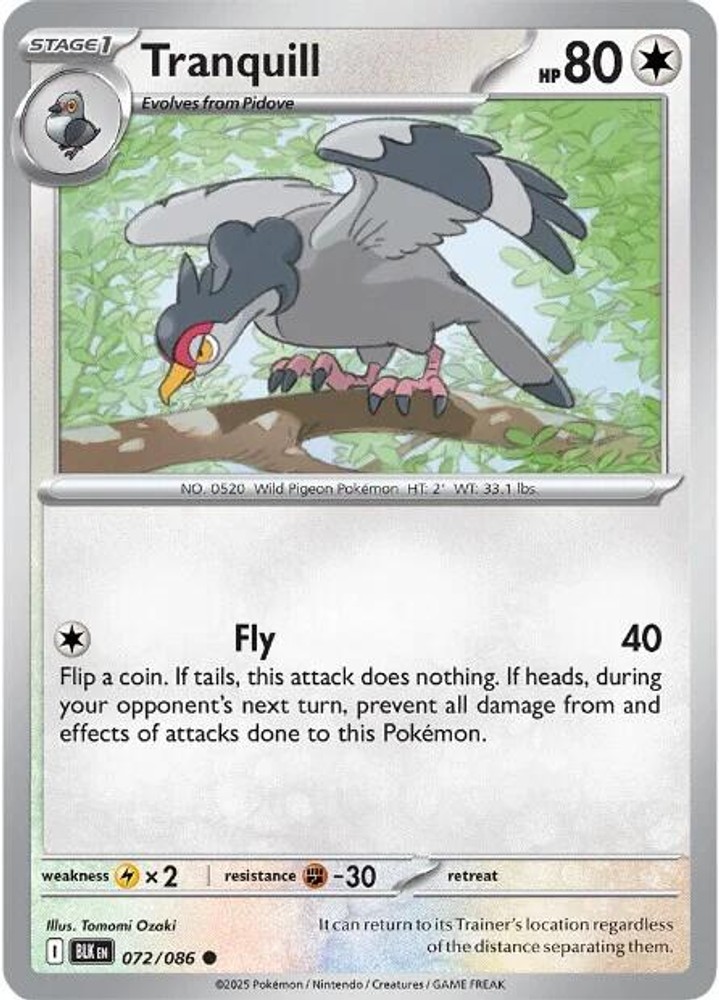 LP - Tranquill BLK - 072/086 SV: Black Bolt LP - Tranquill BLK - 072/086 SV: Black Bolt