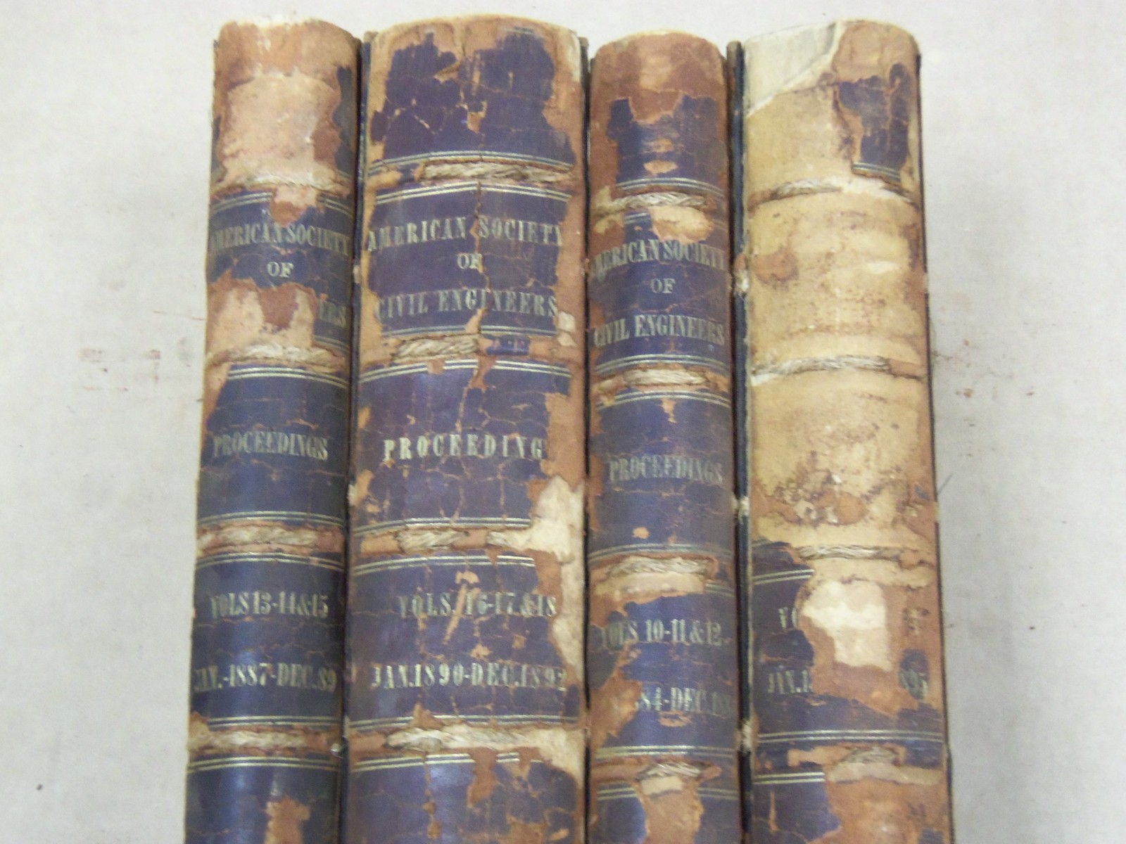1884-1895 PROCEEDINGS OF AMERICAN SOCIETY CIVIL ENGR VOLUME LOT OF 4 - KD 909J