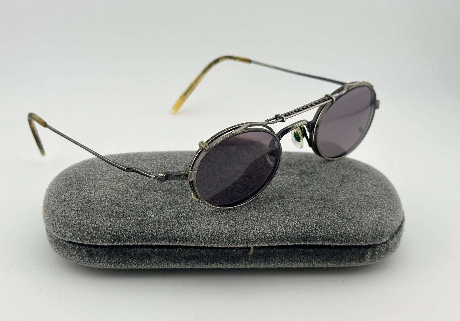 RARE VTG Matsuda 10128 Eyeglasses Matching Clip-On Sunglasses Japan 42-21-145