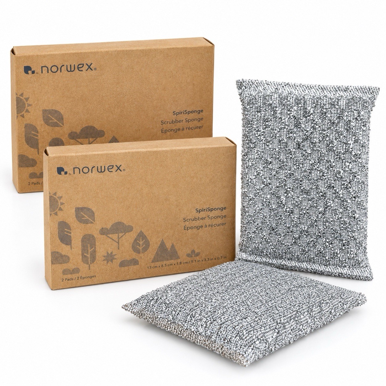 2x Norwex SpiriSponge Scrubber Sponge Set (2 Boxes- 4 Sponges Total) New In Box 2x Norwex SpiriSponge Scrubber Sponge Set (2 Boxes- 4 Sponges Total) New In Box