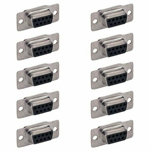 10 PCS DB9 9-Pin Female RS232 Connector D-Sub Serial Port Solder Cup Socket 10 PCS DB9 9-Pin Female RS232 Connector D-Sub Serial Port Solder Cup Socket