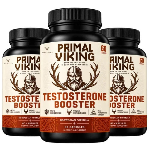 3pk - Primal Viking Men\'s Well‑Being Supplement‑Arctic Herbal & Caribou Extract