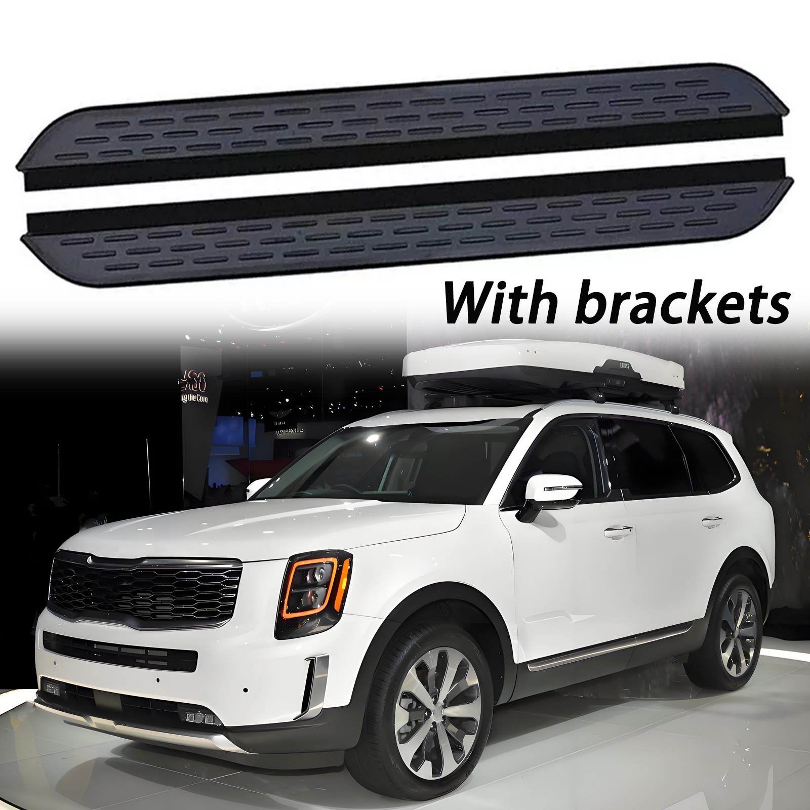 Alu Running Board Fit for Kia Telluride 2020-2024 2025 Side Step Pedal Nerf Bars Alu Running Board Fit for Kia Telluride 2020-2024 2025 Side Step Pedal Nerf Bars