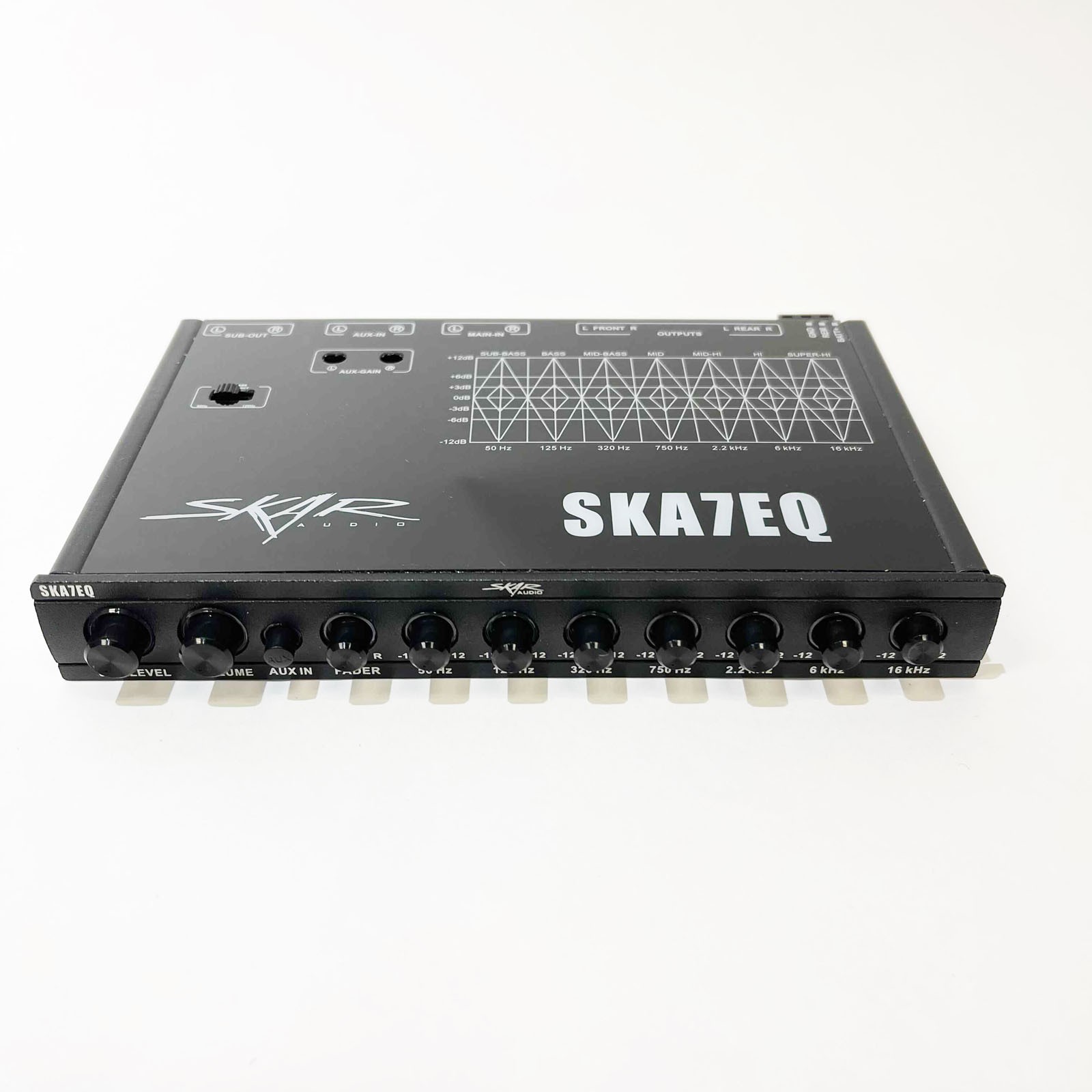 USED SKAR AUDIO SKA7EQ 7 BAND 1/2 DIN CAR AUDIO EQ W/ FRONT REAR AND SUB OUTPUT
