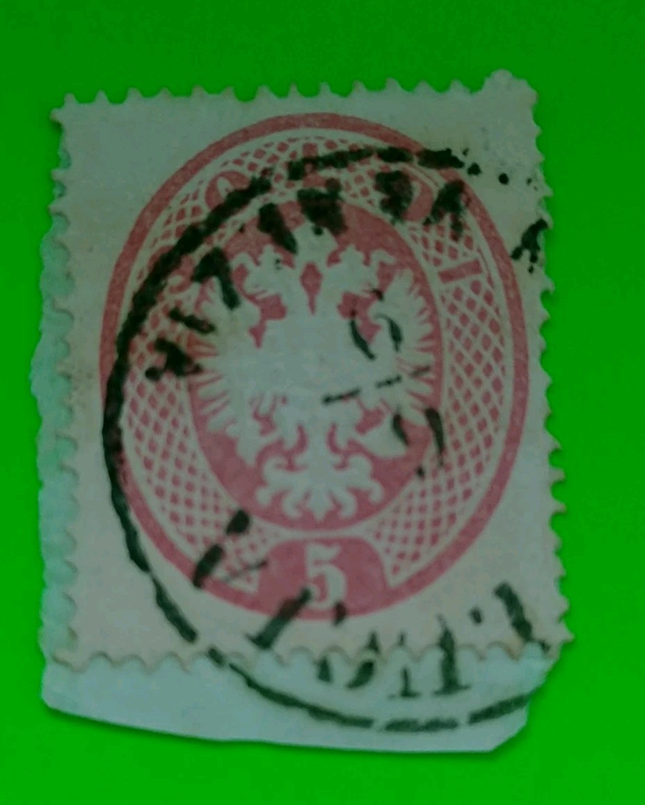 Austria stamps 1863-64,Sc#19 ,5d,Coat of Arms .Canceled Fragment (LA_1) Austria stamps 1863-64,Sc#19 ,5d,Coat of Arms .Canceled Fragment (LA_1)