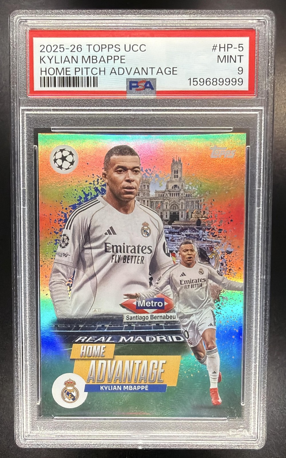 2025 Topps UEFA Club Competitions Kylian Mbappe Home Pitch Advantage #HP-5 PSA 9 2025 Topps UEFA Club Competitions Kylian Mbappe Home Pitch Advantage #HP-5 PSA 9