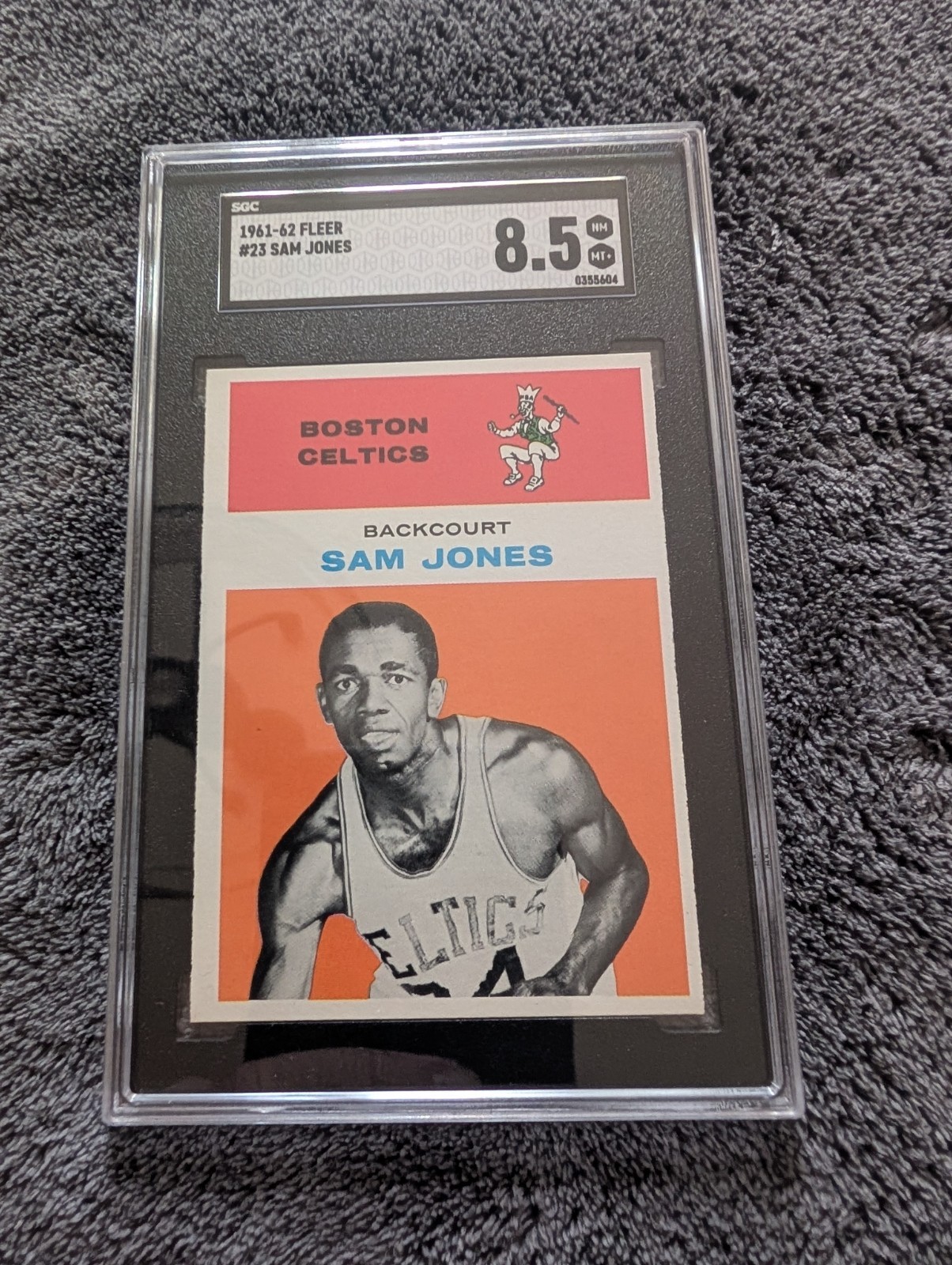 1961-62 Fleer #23 Sam Jones RC SGC 8.5 NM-MT+ Celtics HOF Rookie ONLY 5 BETTER 1961-62 Fleer #23 Sam Jones RC SGC 8.5 NM-MT+ Celtics HOF Rookie ONLY 5 BETTER