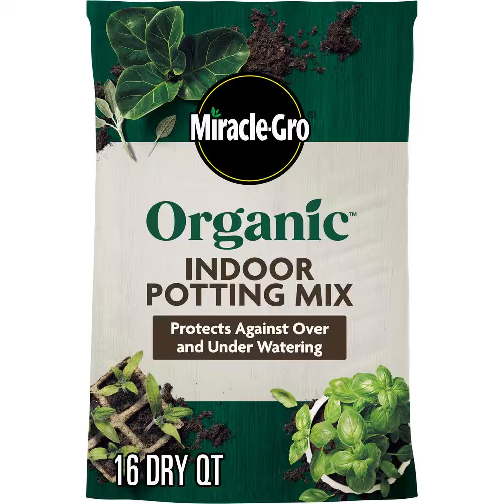 Organic Indoor Potting Mix 16 Qt. Soil Protects against Over/Under Watering, for