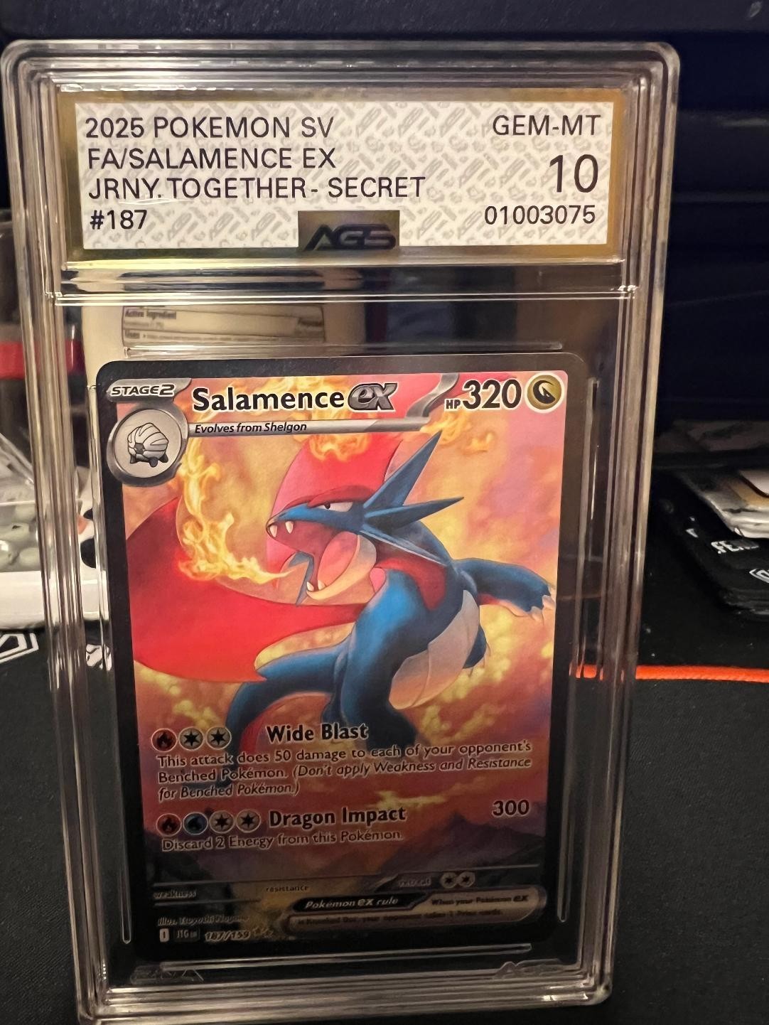 2025 POKEMON JTG EN-JOURNEY TOGETHER #187 SALAMENCE EX AGS 10