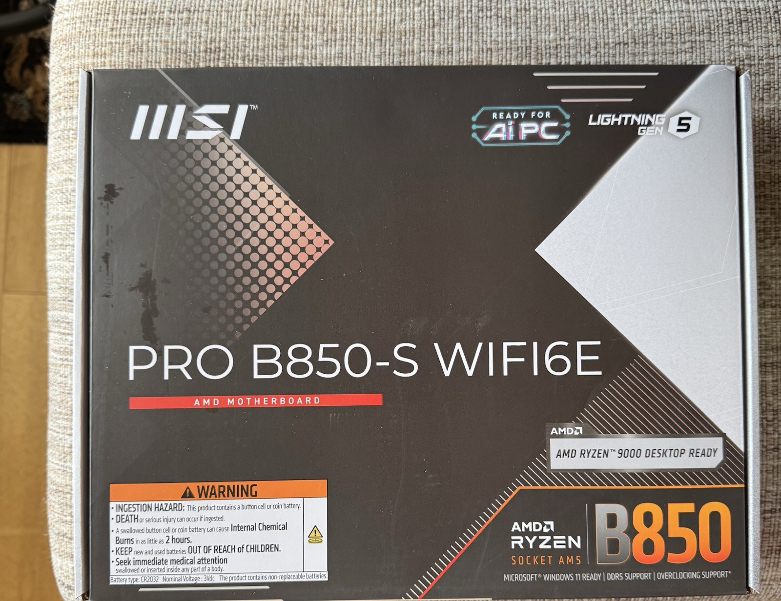 MSI PRO B850-S WIFI6E AM5 AMD B850 SATA 6Gb/s 5G Network Wi-Fi7 DDR5 Motherboard MSI PRO B850-S WIFI6E AM5 AMD B850 SATA 6Gb/s 5G Network Wi-Fi7 DDR5 Motherboard