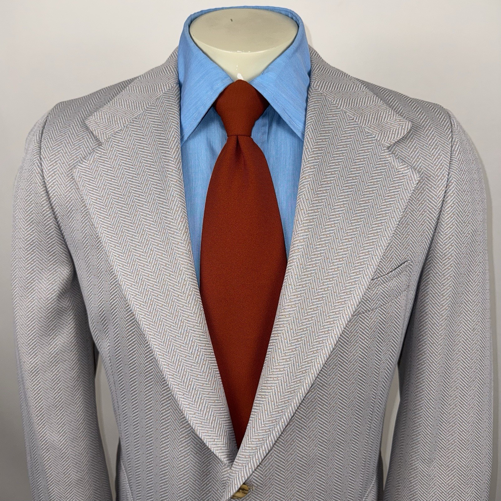 Sears Travelknit Leisure Suit Jacket Sport Coat Blazer Polyester VTG 70s Mens 40